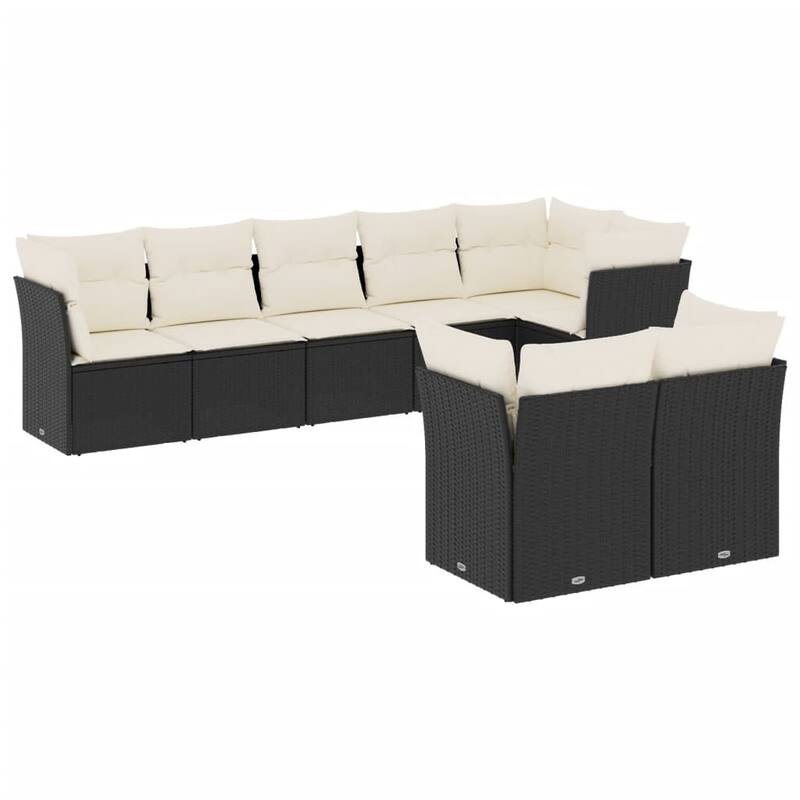 vidaXL Garden Sofa Set Black
