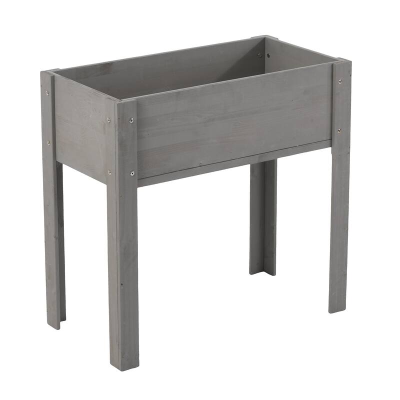Natural Elevated Planter Box for Outdoor Use with Eco-Friendly Finish