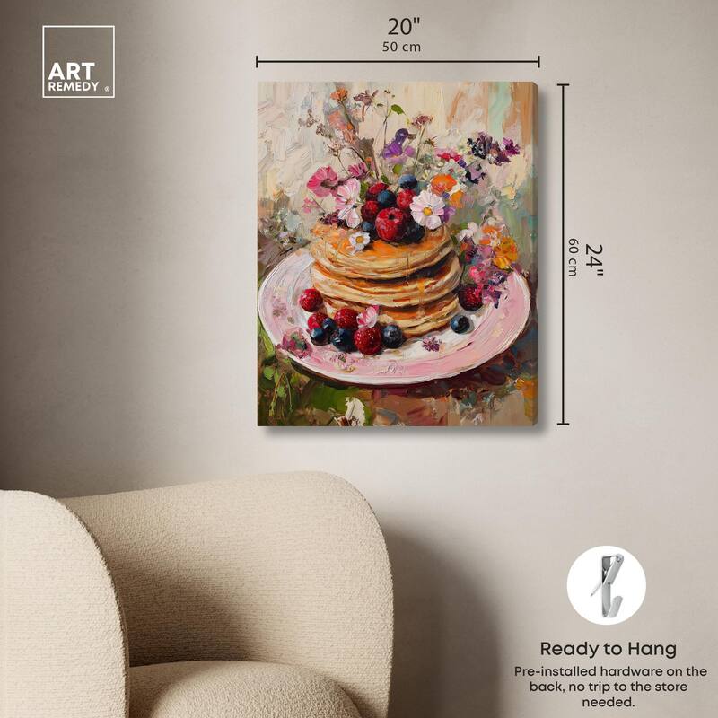 Raspberry Pancakes II Canvas by Art Remedy, Gallery Wrapped