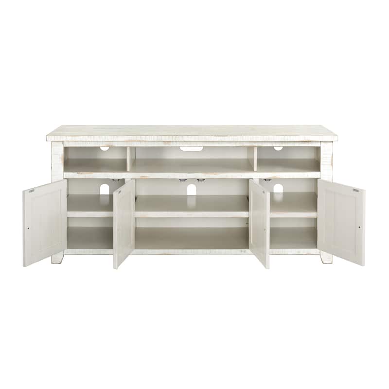 Nantucket 65-Inch Wide Solid Wood TV Stand with Storage