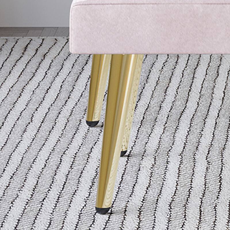 CraftPorch Modern Gold Legs Velvet Accent Chair with Ottoman