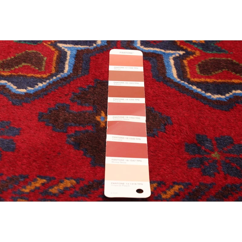 ECARPETGALLERY Hand-knotted Teimani Red Wool Rug - 3'9 x 9'0