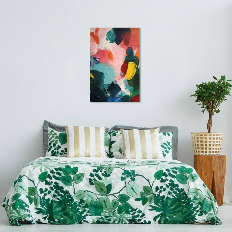 Wynwood Studio Abstract Retro Color Palette Pink and Modern & Contemporary Wall Art Canvas Print - 36 x 24