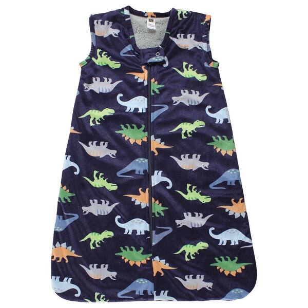 slide 1 of 1, Hudson Baby Infant Boy Plush Faux Fur Sleeping Bag, Wearable Blanket, Dinosaurs 0-6 Months - Dinosaurs