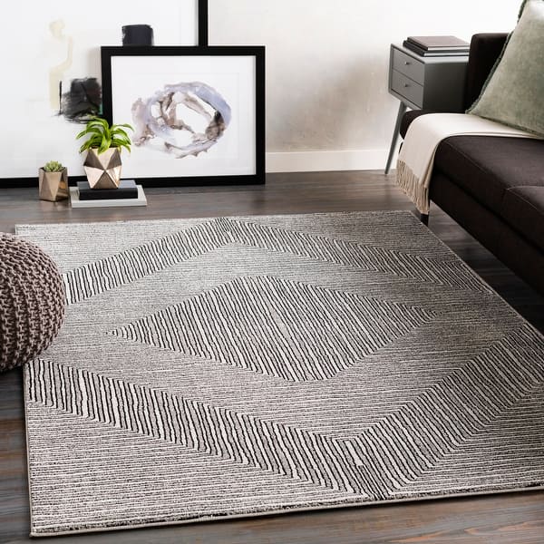 slide 2 of 9, Carson Carrington Sturup Diamond-shaped Pattern Area Rug 2' x 3' - Grey