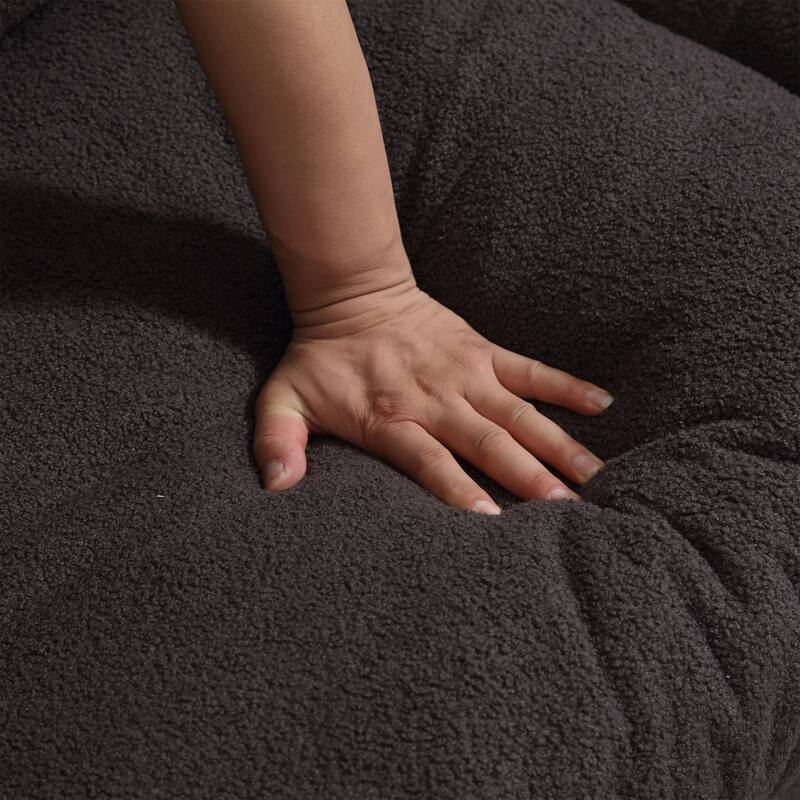 Modern Cozy Cloud Sofa, Plush Teddy Velvet Fabric Couch for Living Room, Apartment