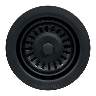 Sinkology SinkSense Matte Black 3.5" Disposal Flange Drain with Stopper