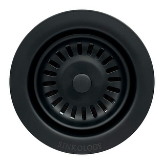 SinkSense Matte Black Kitchen Sink Disposal Flange Drain with Stopper