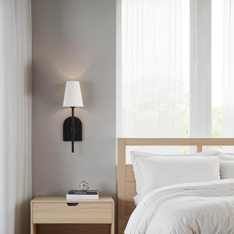 Mililani 17.38" Height Wall Sconce, Black - 5 x 17.38 x 7
