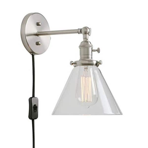Plug In Wall Light Clear Gl On Off Switch Wall Light Clear Gl On Off Switch