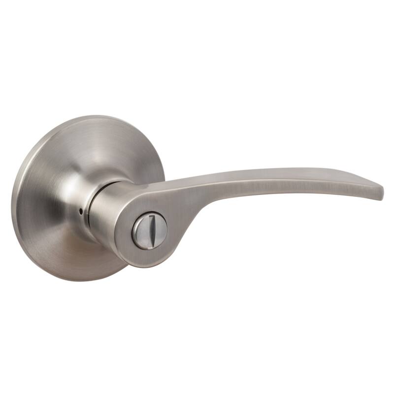 Sure-Loc EG102 Edge Privacy Door Lever Set with Round Rose - Satin Nickel