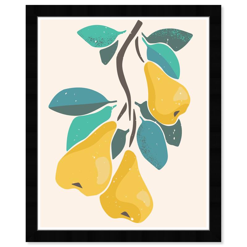 Wynwood Studio Prints Food and Cuisine Cute Pears Yellow and Wall Art Canvas Print