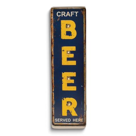 Curata Craft Beer Served Here Metal and Led Light Wall Sign