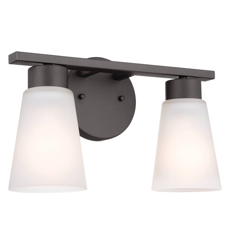 Kichler Lighting Stamos 13 in. 2-Light Modern Bathroom Vanity Light - Olde Bronze - 13