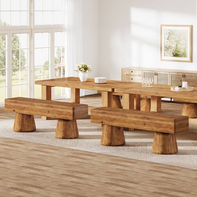 Solid Wood Kitchen Table Bench, Dining Bench Seat, Easy Assembly