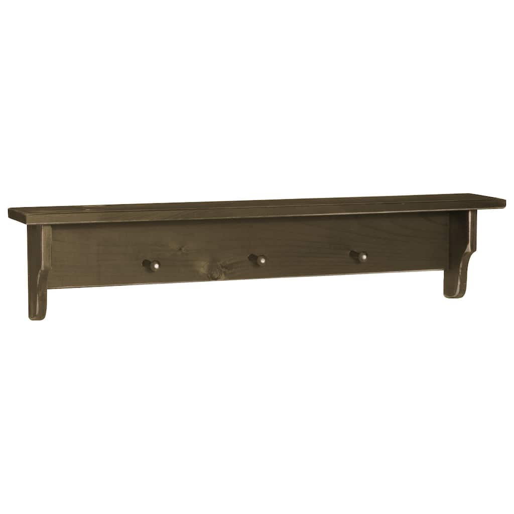 Amish Made Pine Primitive Storage Shelf with Pegs