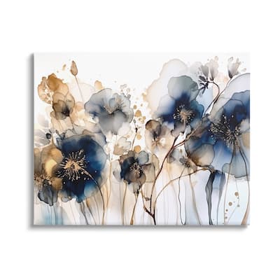 Stupell Navy & Gold Abstraction Canvas Wall Art Design by LSR Design Studio