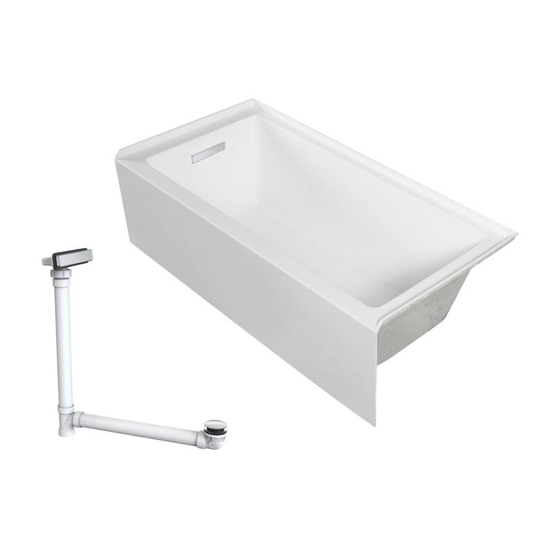 Transolid UATLN603217-L Unity AFR 60" x 32" Three Wall Alcove Acrylic - White / Polished Chrome