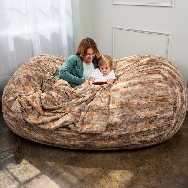 Jaxx Grand Lounger 7 Foot Bean Bag Sofa For Adults Luxe Faux Fur On Sale Bed Bath Beyond 34803550