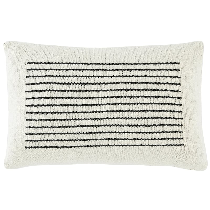 SAFAVIEH Home Faye 12 x 20-inch Ivory/Black Lumbar Pillow