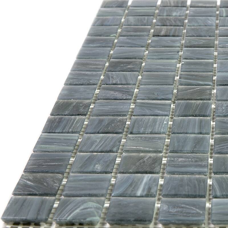 Apollo tile 12" x 12" Celestial Glossy Cadet Gray Glass Tile (20 sq ft/case) - 20 Pack