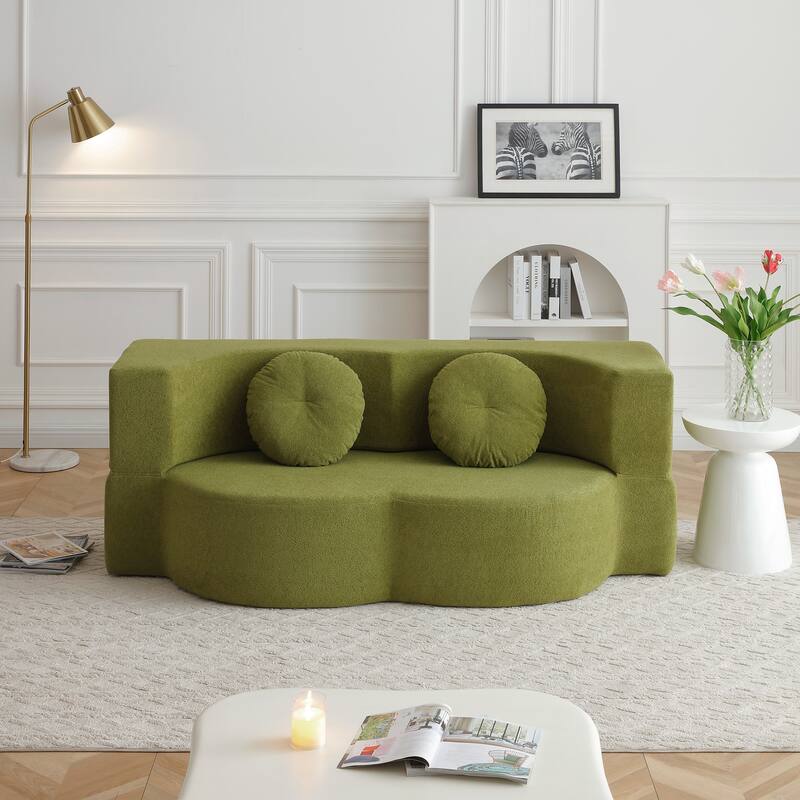 Folding Sofa Bed with Pillow, Sleeper Sofa, Floor & Futon Loveseat Couch