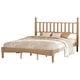 preview thumbnail 15 of 25, Queen Size Wood Platform Bed with Gourd Shaped Headboard, Retro Style Platform Bed with Wooden Slat Support, White
