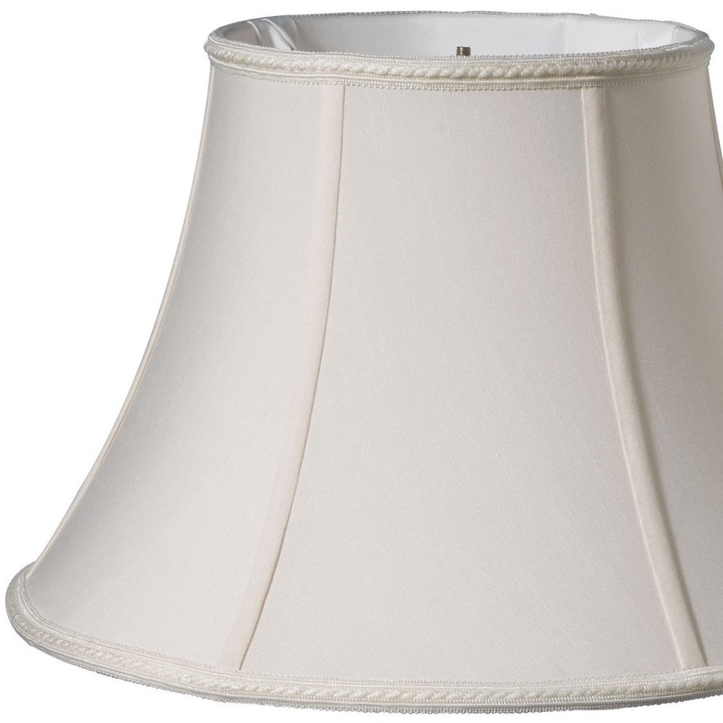HomeRoots 12" Cream Slanted Oval Shantung Lampshade - 12"x12"x10"