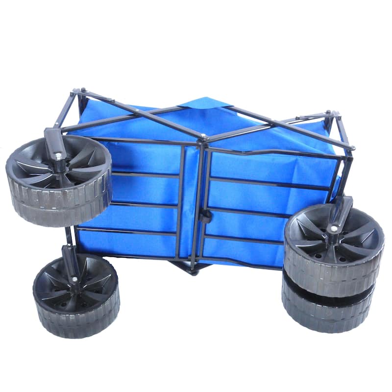 Folding Wagon Garden Shopping Beach Cart，Assembled