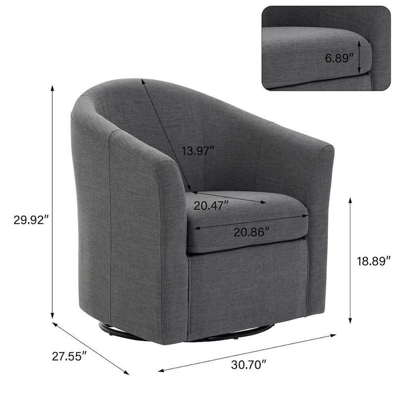 Anna 30"W Swivel Barrel Accent Chair Set of 2