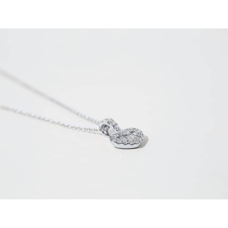 Kobelli 0.3 Carat Natural Diamond 14k Solid Gold Multi-stone Heart Shape 16" Lyra Necklace