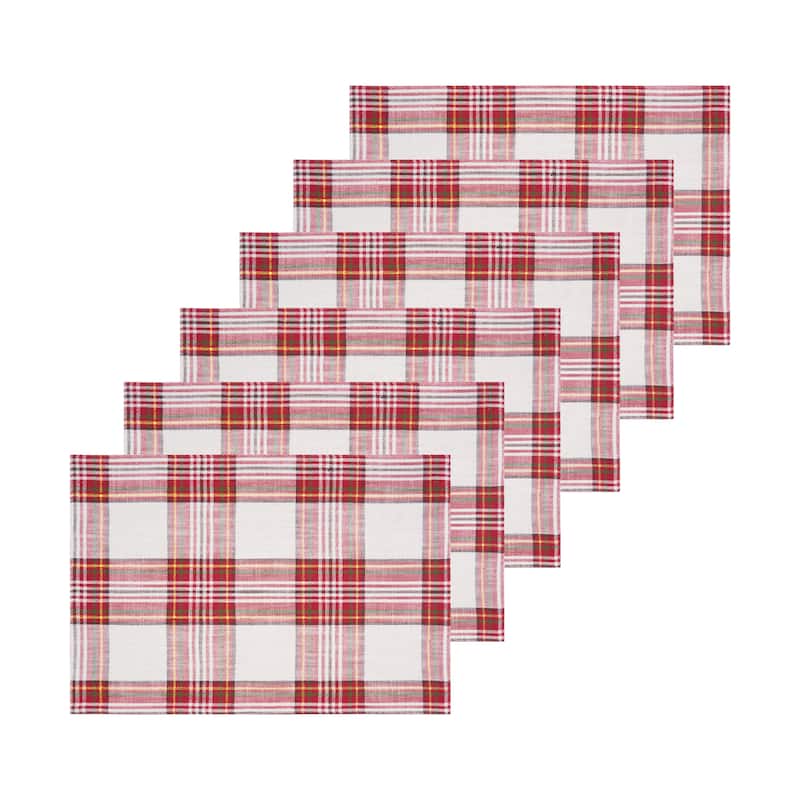 Gracelyn Plaid Placemats Set of 6, 13" x 19"