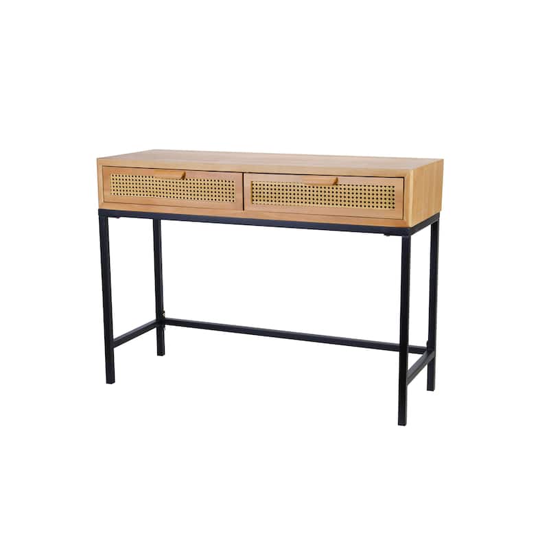 COZAYH 44" Woven Front Modern Farmhouse Console Table Sofa