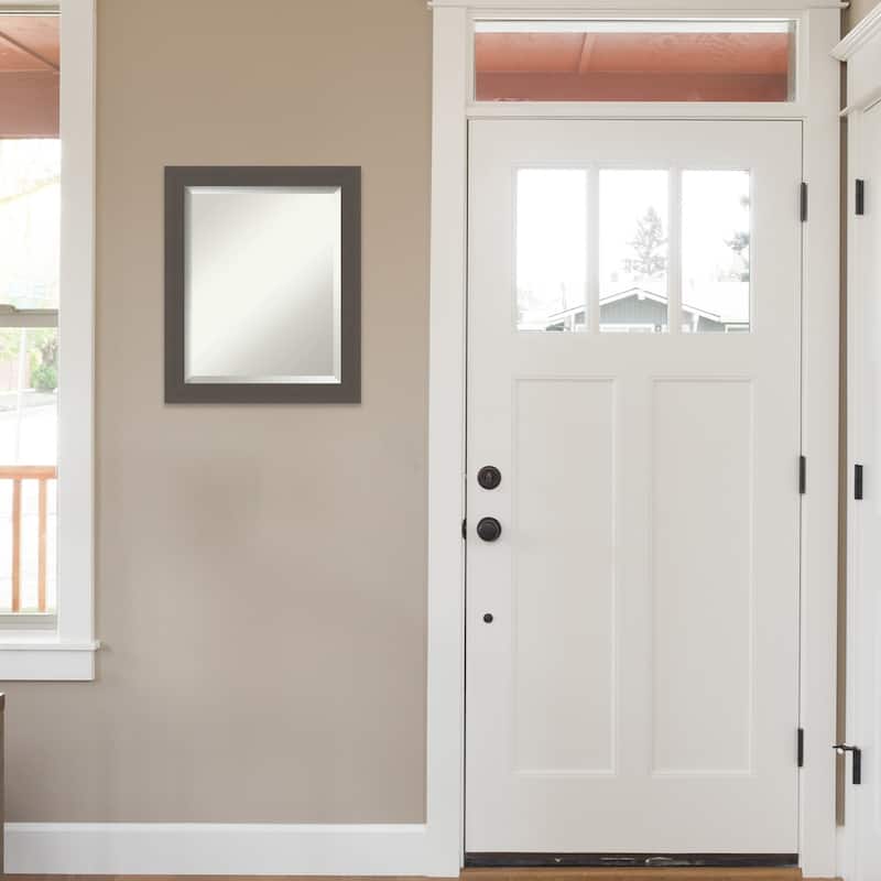 Beveled Wall Mirror - Brushed Nickel Frame