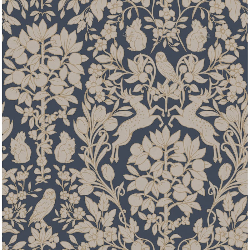 Brewster Richmond Blue Floral Wallpaper