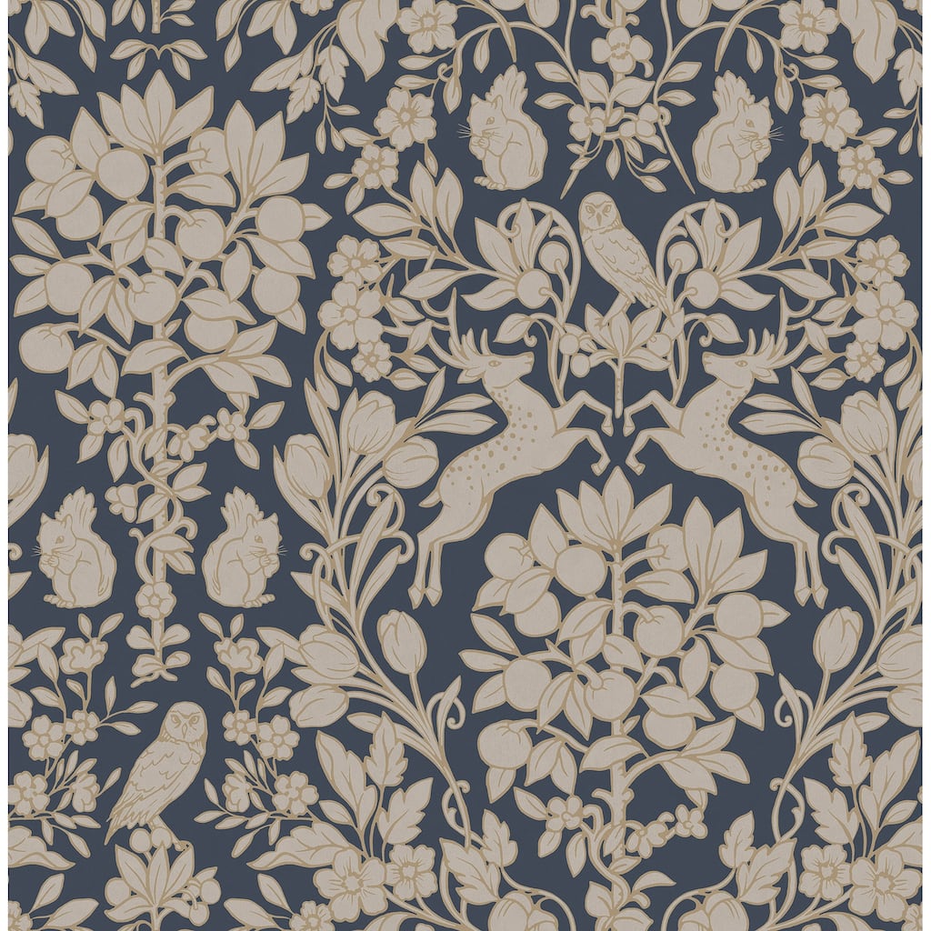 Brewster Richmond Blue Floral Wallpaper