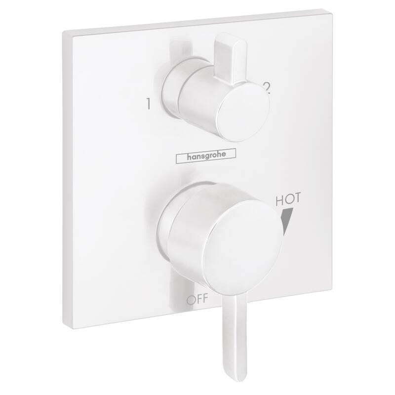 Hansgrohe 15862 Ecostat Square Pressure Balanced Valve Trim Only with - Matte White