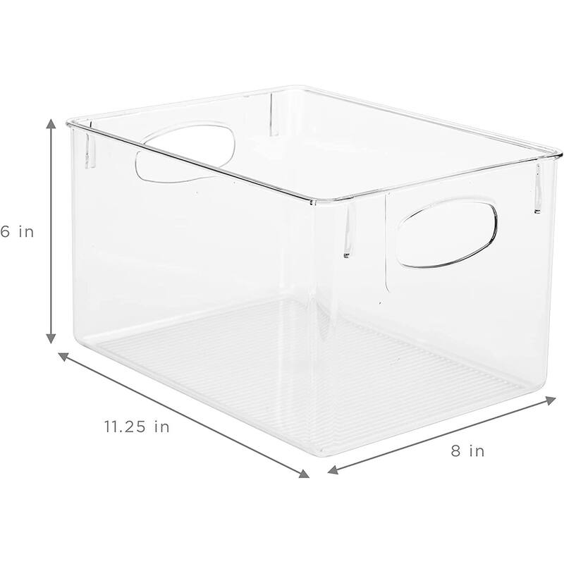 Sorbus Clear Plastic Organizer Storage Bin Containers for Pantry Food & Kitchen Fridge (8-Pack)