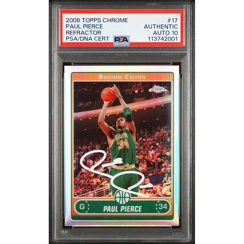 Paul Pierce 2006 Topps Chrome Refractor Signed Card #17 Auto Graded PSA 10 42001 - 8' x 11'