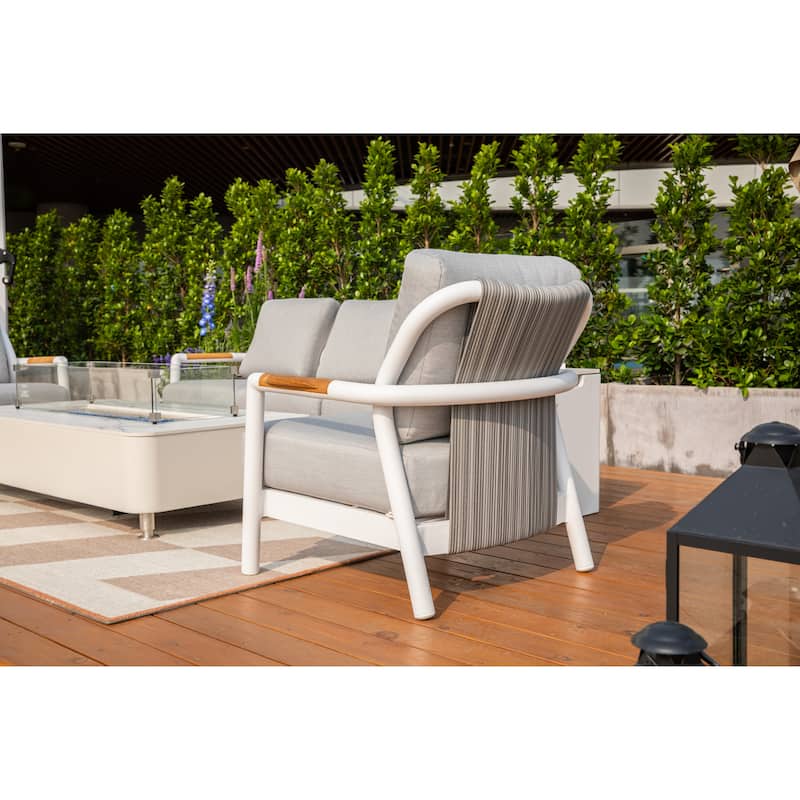 Santorini Powder-Coated Aluminum Lounge Chair with Sunbrella® Cushions
