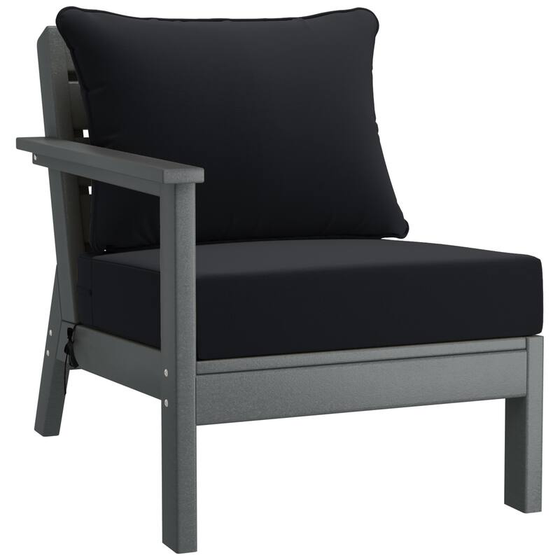 Birchwood All Weather HDPE Outdoor Patio Gray Deep Seating Conversation Set (6-Piece Set)