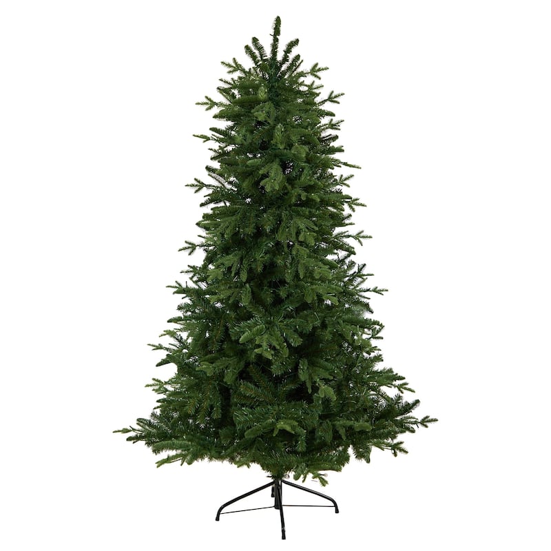6' Pre-Lit Montreal Spruce Artificial Christmas Tree, Warm White LED Lights - 6 Foot