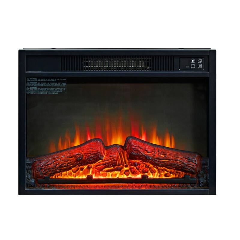 23" Electric Fireplace Insert - Realistic 3D Flame with Remote Control