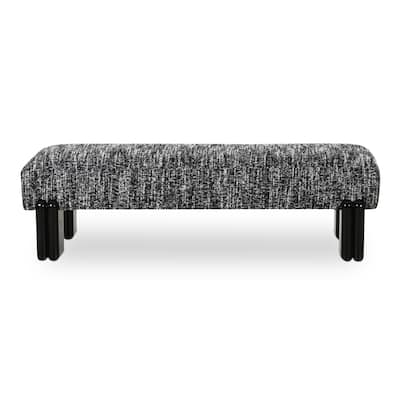 NADAAL STUDIOS Jessamine, Bench With Textured Boucle Upholstery - 55.9"W x20.5"D x16.5"H