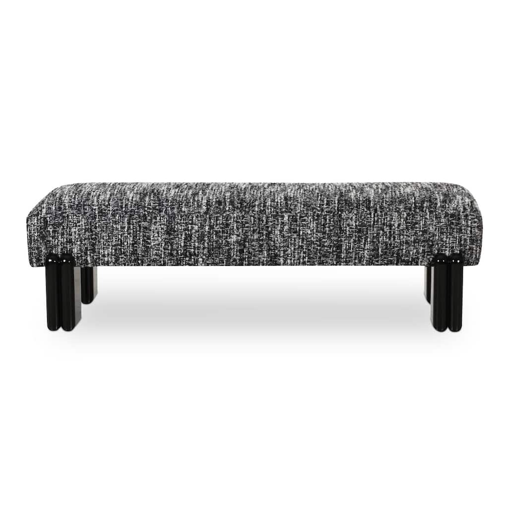 NADAAL STUDIOS Jessamine, Bench With Textured Boucle Upholstery - 55.9"W x20.5"D x16.5"H