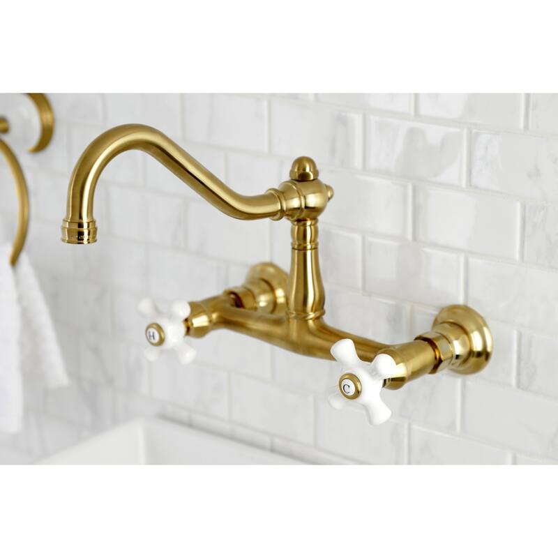 Vintage Two-Handle Wall Mount Bathroom Faucet