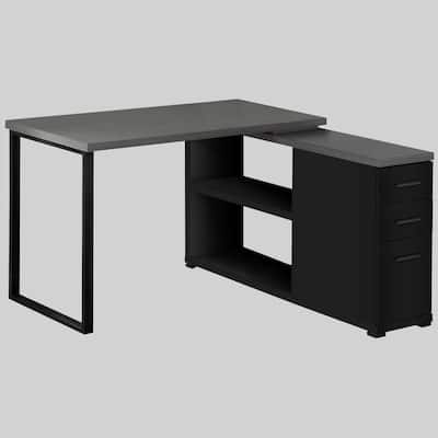 Contemporary L-Shape Desk with 3 Storage Drawers and File Organizer for Home Office