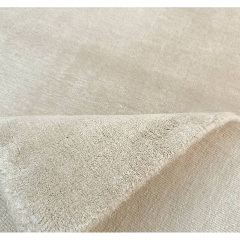 Sand Solid Speckled Wool Handmade Modern Minimal Area Rug - 9' x 12'