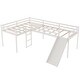 preview thumbnail 4 of 7, L-Shaped Twin Loft Bed with Ladder & Slide for 2 Kids, Solid Pine Loft Bedframe with Safety Guardrail & Under Bed Storage Space