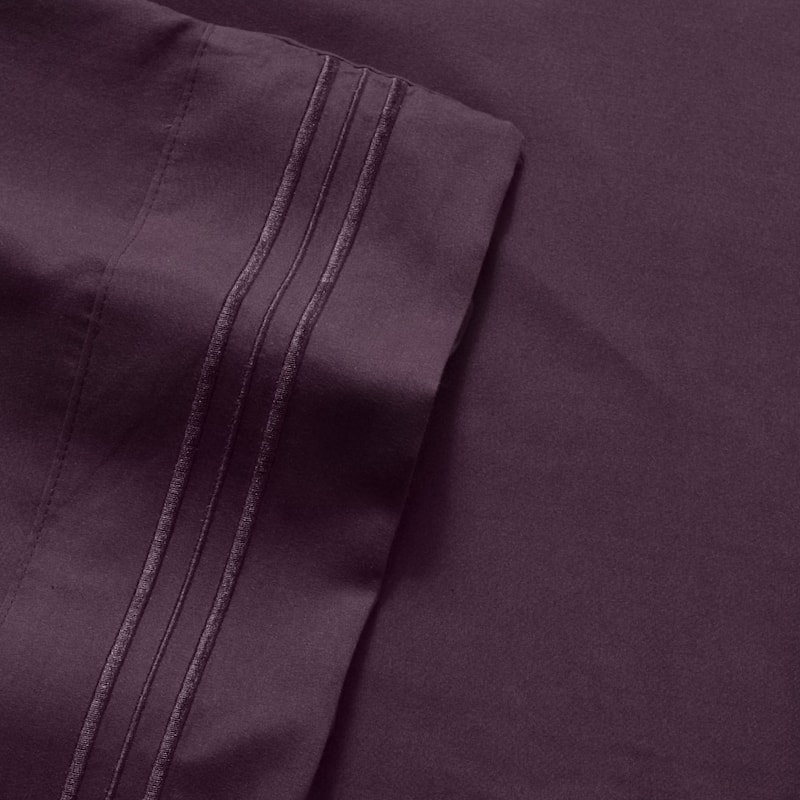 Sweet Home Collection Deep Pocket Soft Microfiber 4-Piece Solid Color Bed Sheet Set - Twin - Purple